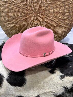 Serratelli Pink Wool Cowboy Hat 7 5/8
